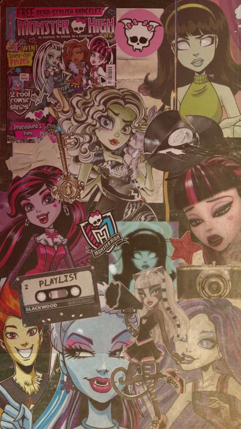 Monster High Characters Wallpaper, Monster High Lock Screen, Wallpaper Iphone Monster High, Monster High Collage Wallpaper, Monster High Skullette Wallpaper, Monster High Background Wallpapers, Monster High Ipad Wallpaper, Monster High Phone Wallpaper, Monster High Astethic