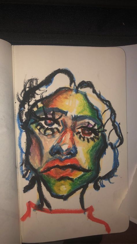 Inspired by malena Bozzini painting Malena Bozzini, Oil Pastel Face, Inspo Drawing, Face Abstract, Oil Pastel Art, Crayon Art, Oil Pastels, Art Collage Wall, Pastel Art