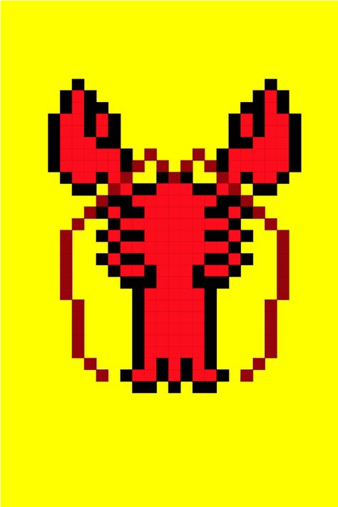 Easy pixel art lobster. Pixel art facile homard. Easy Pixel Art, Art Easy, Happy Drawing, Art Happy, Art Animals, Step Drawing, Special Thanks, Step By Step Drawing, Ocean Beach