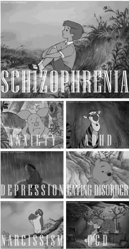 ~Kisxbliss Pooh Characters, Childhood Ruined, That's Hilarious, Psychology Humor, Mental Health Facts, Russian Roulette, Psychology Student, Psychology Facts, Psychiatry