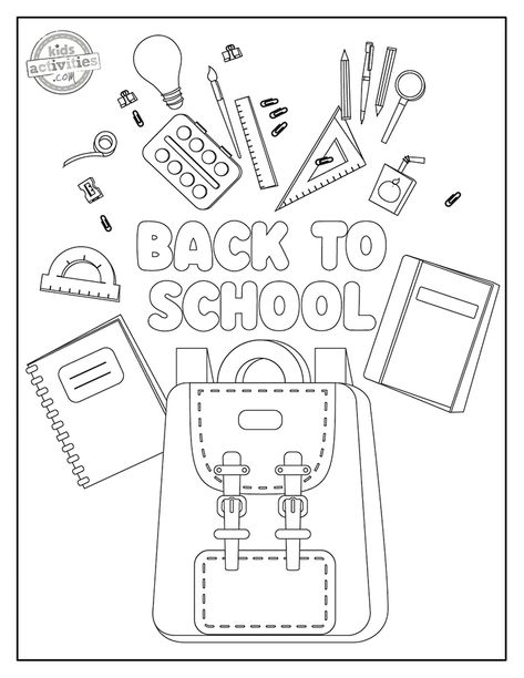 Back To School Coloring Pages, Preschool Back To School, Preschool Music Activities, Kindergarten Coloring, Back To School Worksheets, Back To School Clipart, Kindergarten Colors, Coloring Printables, Kindergarten Coloring Pages