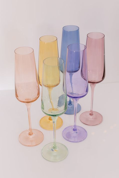 Mixed Sets – Estelle Colored Glass Champagne Flute Set, 1 Rose, Treasure Hunting, Hem Design, Dream House Decor, Aesthetic Room Decor, Aesthetic Room, Decoration Design, Champagne Flute