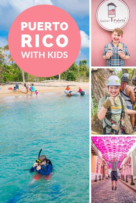 Puerto Rico with Kids can be so much fun! With beaches, jungle, zip lining, snorkeling, and history, it's a paradise for family travel! #puertorico #puerto #rico #familytravel #family #travel #kids Puerto Rico With Kids, Puerto Rico Trip, Puerto Rico Vacation, Travel Kids, Zip Lining, Travel Destinations Bucket Lists, Maputo, Porto Rico, Caribbean Vacations