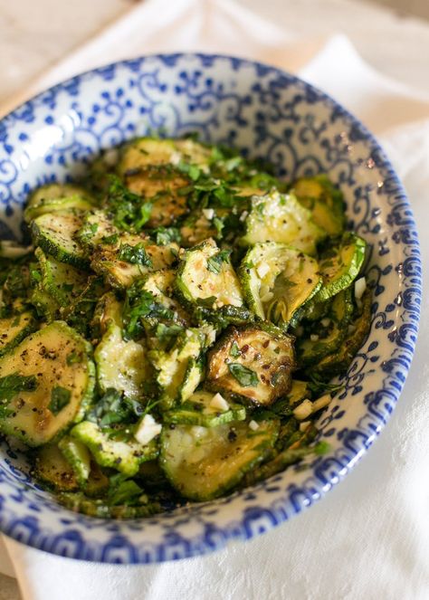 Recipe: Garlic-Marinated Zucchini — A Summer Shabbat with Leah Koenig Shabbat Dinner Recipes, Marinated Zucchini, Shabbat Recipes, Roman Food, Jewish Cuisine, Shabbat Dinner, Vegan Inspiration, Jewish Recipes, Summer Vegetable