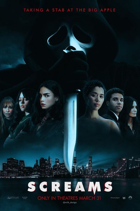 Scream 6 Poster, Scream Movie Poster, Ghostface Mask, Melissa Barrera, Weather Books, Scream Cast, 2023 Poster, Concept Poster, Scream Franchise