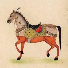 Horse Indian Horses, Persian Art Painting, Indian Wedding Invitation Cards, Persian Miniature, Iranian Art, Indian Paintings, Indian Art Paintings, Equine Art, Traditional Paintings