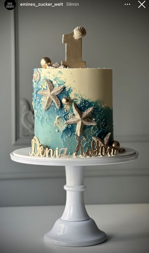 Sea Themed Smash Cake, Sea Cakes Birthday, Sea Smash Cake, Shell Cookies, Quinceañera Ideas, Rose Birthday, Sea Cakes, Rosé Birthday, Birthday Inspo