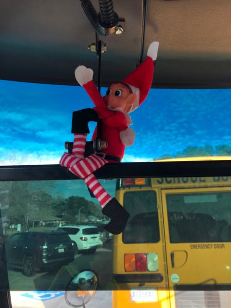 Elf On The Shelf School Bus Ideas, Traveling With Elf On The Shelf, Traveling With Elf On Shelf, School Bus Ornament, School Bus, Elf On The Shelf, Elf, Shelves