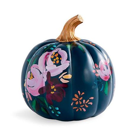 Creative Pumpkin Painting, Autumn Diy, No Carve Pumpkin Decorating, Pumpkin Painting Ideas, Pumpkin Carving Ideas, Floral Pumpkin, Halloween Pumpkins Painted, Stem Crafts, Painted Pumpkin