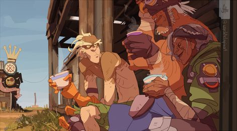 Roadhog X Junkrat, Junkrat Fanart, Junkrat And Roadhog, Overwatch Genji, Overwatch Memes, Overwatch Fan Art, Perspective Art, Animation Series, Im Awesome