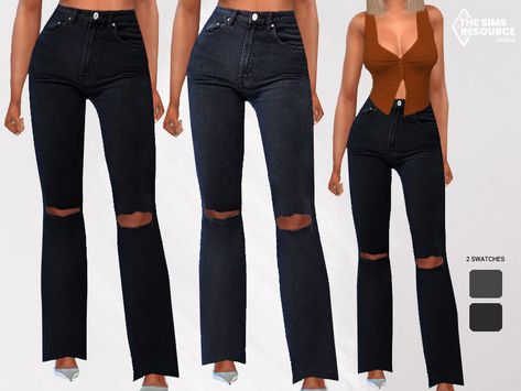 The Sims Resource - New Style High Waisted Ripped Mom Jeans Sims4 Cc Clothing Female Pants, Definition Of Mom, Cc Clothing, Mods Sims 4, Sims 4 Cc Hair, Sims 4 Tsr, Cc Mods, The Sims 4 Skin, Sims Clothes