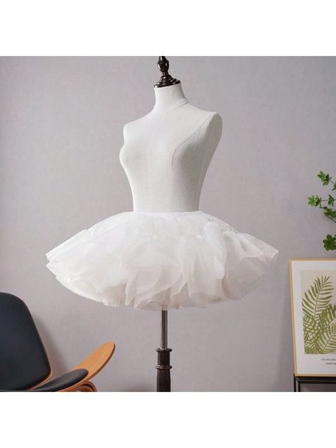 6 Layers Lolita Petticoat Short Boneless Soft Tulle Hoop Skirt, Lolita Fluffy Puffy Petticoat Black,White    Fabric   Slight Stretch Fall,Spring,Spring/Fall,Summer,Winter,All,Spring/Summer,Fall/Winter,Spring/Summer/Fall Wedding & Event, size features are:Bust: ,Length: ,Sleeve Length: Fluffy White Skirt, Overalls Skirt Outfit, Summer Fall Wedding, Cupcake Skirt, Puffy Skirt, Fluffy Skirt, Corset Shapewear, Ball Skirt, Hoop Skirt