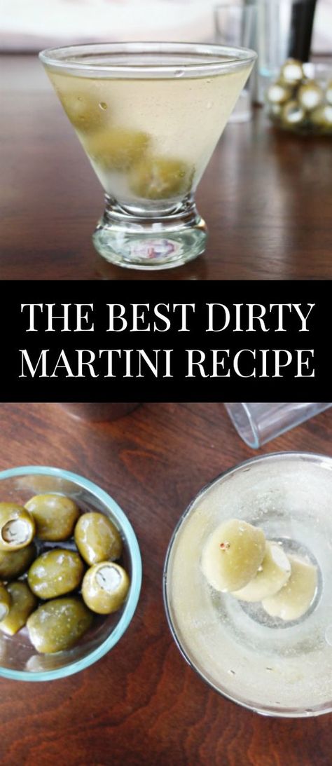 The best martini recipe for #NationalMartiniDay of if you're just looking for a Mad Men cocktail. This recipe includes blue cheese stuffed olives and garlic olive brine. Vodka Martini or Gin Martini recipe options. {wine glass writer} Best Dirty Martini Recipe, Best Dirty Martini, Best Martini, Best Martini Recipes, Dirty Martini Recipe, Men Cocktail, Blue Cheese Stuffed Olives, Gin Martini, Stuffed Olives