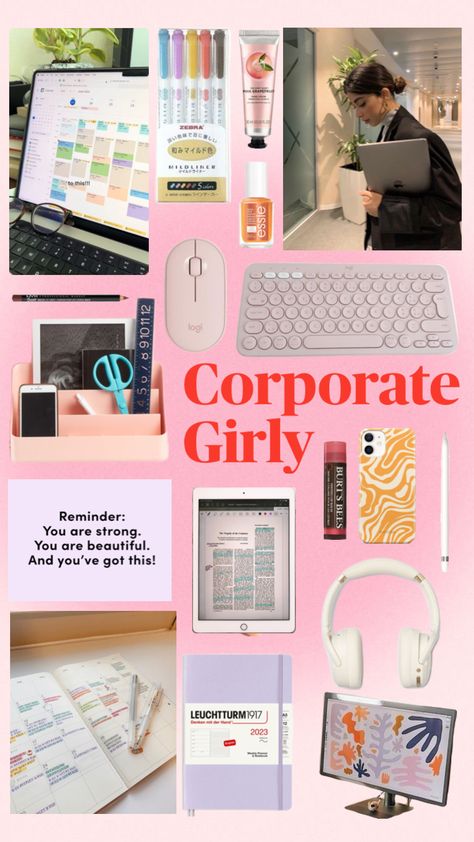 Corporate Girly motivation #corporategirly #girlboss #motivation #motivationalwallpaper #officemoodboard #beauty Corporate Motivation, Girlboss Motivation, Corporate Girly, Zebra Mildliner, Goal Board, Career Vision Board, Vision Board Manifestation, Motivational Wallpaper, Marketing Consultant