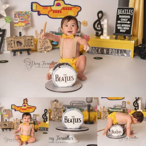 The Beatles Theme Party, Beatles 1st Birthday Party, Beatles First Birthday Party, Beatles Baby Shower, Beatles Cake, Beatles Theme, Beatles Baby, Beatles Birthday, Beatles One