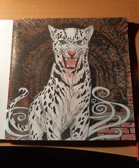 #ghostleopard by haruka86 #leopard #sarahjmaas #queenofshadows #throneofglass  #colouringbook #lysandra #blood #dark #fury #soldier #wind #throneofglasscolouringbook #coloring Tog Coloring Book, Throne Of Glass Characters, Queen Of Shadows, Sjm Books, Throne Of Glass Fanart, Book Fanart, Fire Breathing, Red Queen, Throne Of Glass