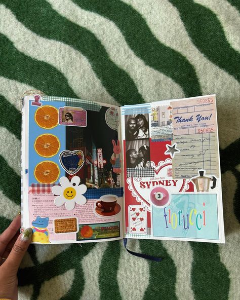 my recent journal spreads #junkjournal Journal Pictures To Print, Junk Journal Spread, Scrapbook Inspo, Memory Journal, Cool Journals, Summer Scrapbook, Journal Spreads, Art Journal Therapy, Cute Journals