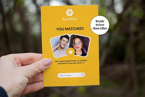 Excited to share the latest addition to my #etsy shop: Bumble “You Matched!” Card (2023) Version, Perfect Valentine’s Day Gift, Digital Card Bumble Wedding, Bumble App, Card Poster, Digital Card, Perfect Love, Les Sentiments, Wedding Matches, Decor Wedding, Love Cards