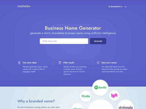 Namelix Business Name Generator Nickname Generator, Company Name Generator, New Business Names, Names Generator, Business Name Generator, Business Name Ideas, Short Names, Website Names, Business Automation