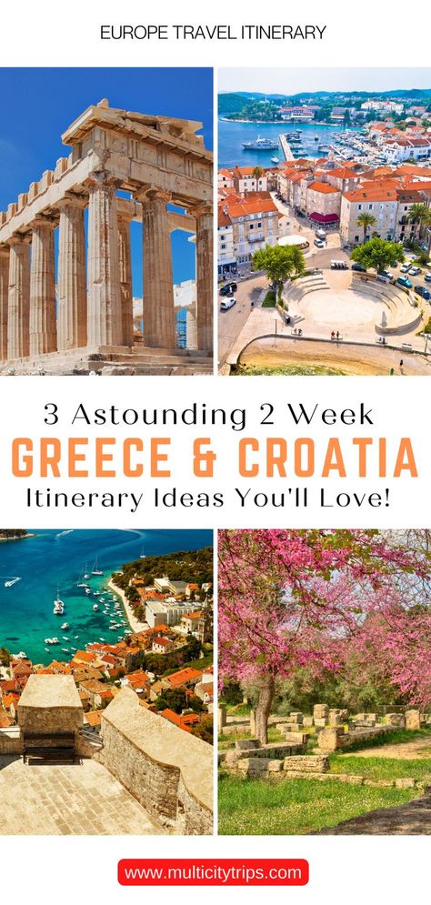 Greece Tourism, Croatia Itinerary, Europe Travel Essentials, Europe Train Travel, Croatia Vacation, Greece Honeymoon, Greece Itinerary, Itinerary Ideas, Visit Croatia