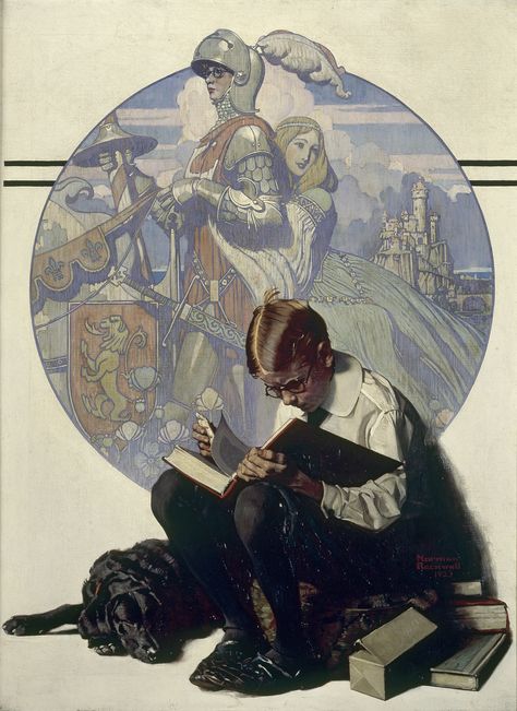 Boy Reading, Adventure Story, Norman Rockwell, A Book, A Man, Reading