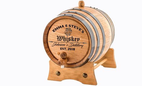 From bitters to glassware these gifts for whiskey lovers should make any man on your list happy. Personalized Whiskey Barrel, Cinnamon Whiskey, Aged Whiskey, Bourbon Gifts, Personalized Whiskey, White Oak Wood, Oak Barrel, Whiskey Barrel, Bourbon Whiskey