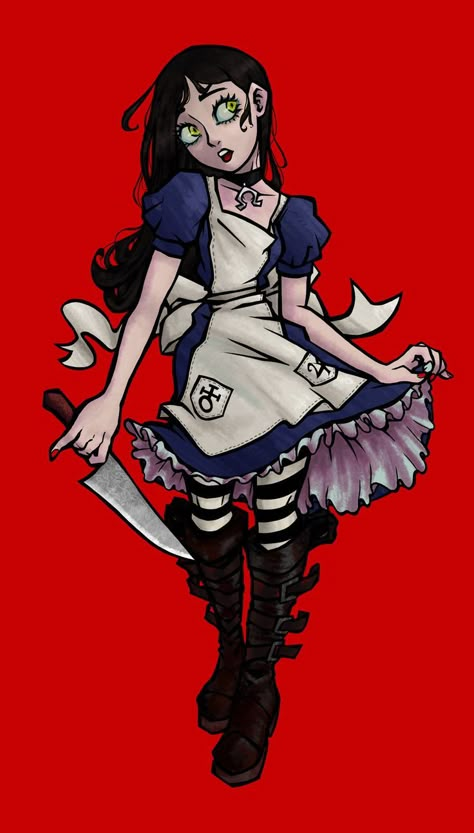 Gamer Doodles, Alice Return To Madness, Alice In Wonderland Madness, Alice In Madness, Alice In Wonderland Fanart, Alice Asylum, Mad Alice, American Mcgee’s Alice, American Mcgee