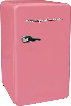 FRIGIDAIRE EFR372-PINK 3.2 Cu Ft Pink Retro Compact Rounded Corner Premium Mini Fridge Pink Mini Fridge, Pink Kitchen Appliances, Tiny Fridge, Compact Fridge, Retro Fridge, Small Fridges, Mounted Bottle Opener, Bar Fridges, Compact Refrigerator