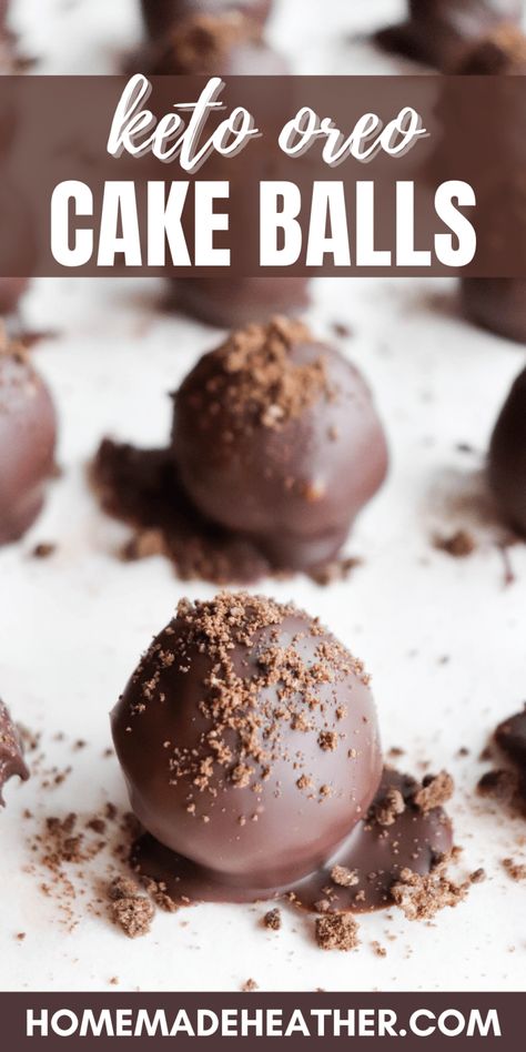 Keto Oreo Cake Balls Protein Cake Balls, Oreo Cake Balls, Oreo Cakesters, Low Calorie Cake, Oreo Cake Pops, Cake Ball Recipes, Keto Treats, Keto Baking, Keto Chocolate Cake