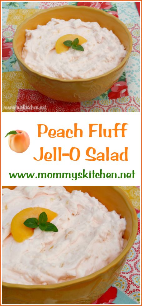 Fluff Jello Salad, Peach Fluff, Peach Jello, Congealed Salad, Fluff Salad Recipes, Cottage Cheese Salad, Texas Kitchen, Fluff Recipe, Fluff Desserts