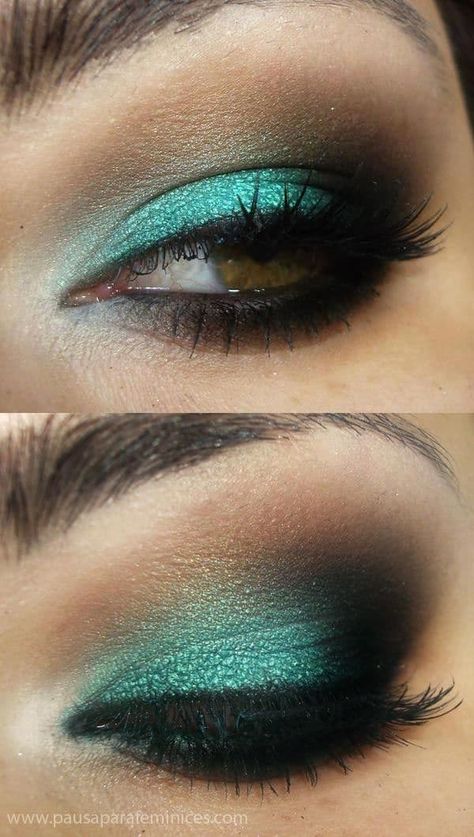 Go Green: Green Eyeshadow Looks Turquoise Eyeshadow, Make Up Foundation, Bad Makeup, Makeup Mistakes, Eye Makeup Pictures, Smoky Eyes, Makijaż Smokey Eye, Mineral Powder, Powder Makeup