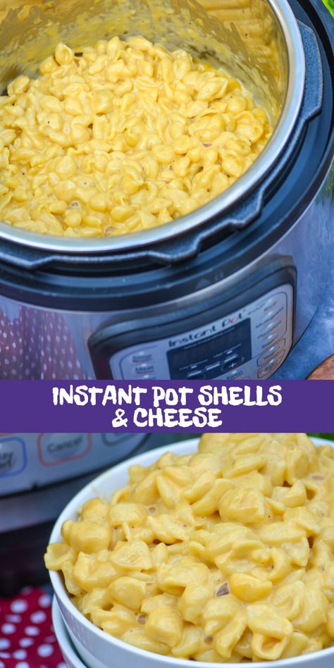 Nothing’s quite as comforting as a big bowl of mac and cheese, and something so simple can solve so many of life’s problems- especially for my boys. Make things even easier by ditching the box and whipping up this Instant Pot shells & cheese recipe whenever the mood strikes with only a couple of pantry staples. #macandcheese #instantpot #quickandeasy Boxed Mac And Cheese Instant Pot, Instant Pot Shells, Mac And Cheese Shells Recipe, Velveeta Shells And Cheese, Shells And Cheese, Creamy Cheesy Pasta, Velveeta Mac And Cheese, Cold Pasta Dishes, Crockpot Pasta