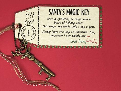 Santa's Magic Key Printable Free, Santas Magic Key Diy, Santa Magic Key Printable Free, Santa’s Magic Key, Santa Key Printable, Craft Ribbon Storage, Stick Stars, Christmas Sunday School Lessons, Christmas Sunday School