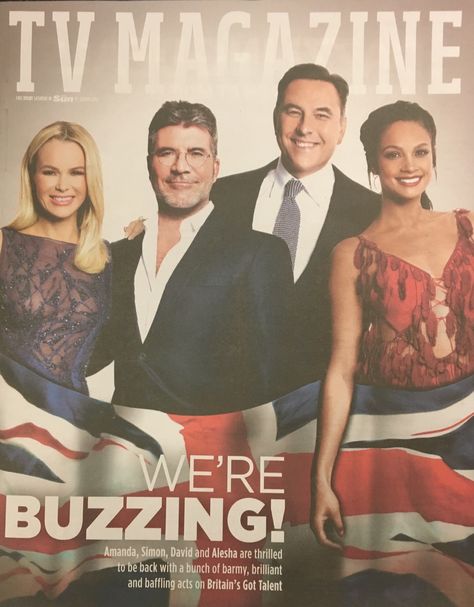 Sun TV Magazine cover for our BGT 11 judges Bgt Judges, Tv Judges, Sun Tv, Golden Buzzer, David Walliams, David Williams, Britain’s Got Talent, Ant & Dec, Britain Got Talent