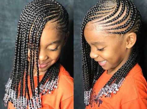 Girls Cornrow Hairstyles, Braid Styles For Girls, Black Kids Braids Hairstyles, Cabello Afro Natural, Lil Girl Hairstyles, Kid Braid Styles, African Hair Braiding Styles, Natural Hairstyles For Kids, Pelo Afro