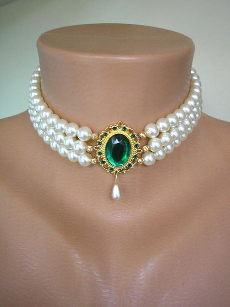 Pearl Choker Indian, Indian Bridal Choker, Pearly Queen, Jewellery Pearl, Indian Choker Necklace, Necklace Emerald, Bridal Pearl Necklace, Bridal Choker, Bridal Fashion Jewelry