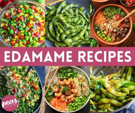 11 Easy Edamame Recipes - Peas and Crayons Blog Frozen Shelled Edamame Recipes, Edemame Recipes Easy, Shelled Edamame Recipes, Edamame Recipes Healthy, Frozen Edamame Recipes, Recipe With Edamame, Edamame Recipes, Restaurant Appetizers, Edamame Salad