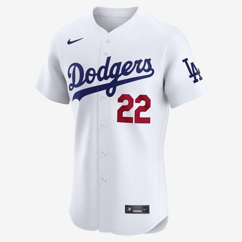 Featuring the official on-field design of the Los Angeles Dodgers, this Clayton Kershaw Jersey delivers an authentic look with premium player details. The sweat-wicking, stretch mesh fabric helps provide a breathable, comfortable feel on game day. Dodgers Shirt, Dodgers Shirts, Clayton Kershaw, Mookie Betts, Stretch Mesh Fabric, Los Angeles Dodgers, Men's Nike, Nike Dri Fit, Mesh Fabric