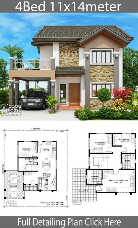 4 Bedroom House Designs, Philippines House Design, Philippine Houses, Pelan Rumah, Two Story House Design, Eksterior Modern, 2 Storey House Design, Two Story House Plans, Two Story House