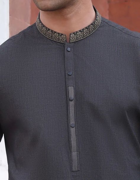 Karhai Designs Men, Kurta Karhai Designs For Men, Pathani Embroidery Design Men, Kurta Embroidery For Men, Panjabi Design, Traditional Indian Mens Clothing, Muslim Men Clothing, Shalwar Kameez Designs, Man Dress Design