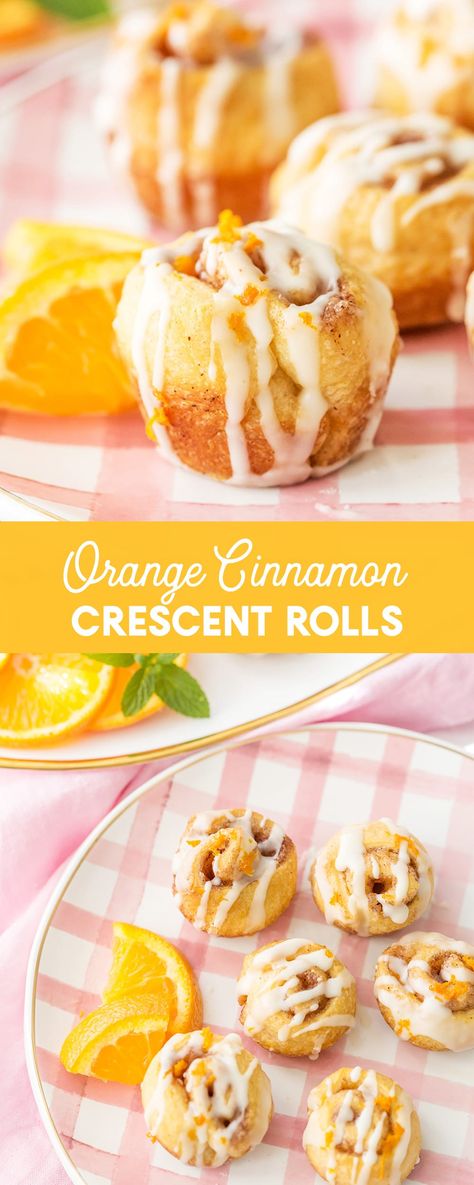 Orange Cinnamon Crescent Rolls Breakfast Finger Foods, Cinnamon Crescents, Orange Cinnamon Rolls, Recipes Using Crescent Rolls, Breakfast Brunch Party, Orange Sweet Rolls, Cinnamon Crescent Rolls, Orange Rolls, Wakey Wakey