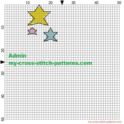 Three small stars cross stitch patterns - free cross stitch patterns simple unique alphabets baby Small Star Cross Stitch Pattern, Stars Cross Stitch, Star Cross Stitch, Free Cross Stitch Patterns, Cross Stitch Alphabet Patterns, Patterns Simple, Small Stars, Xstitch Patterns, Baby Cross Stitch Patterns