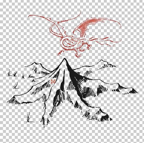 The Hobbit Smaug, Hobbit Dragon, Hobbit Smaug, Gandalf Tattoo, Dragon Outline, Smaug Dragon, Tolkien Tattoo, Lotr Tattoo, Lonely Mountain