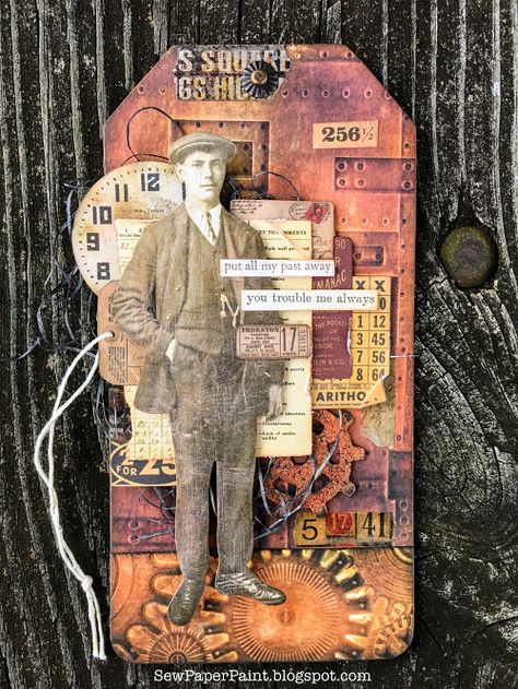 Steampunk Mixed Media Art, Steampunk Cards, Homemade Tags, Timmy Time, Tim Holtz Tags, Tim Holtz Crafts, Steampunk Crafts, Tim Holtz Cards, Mixed Media Cards