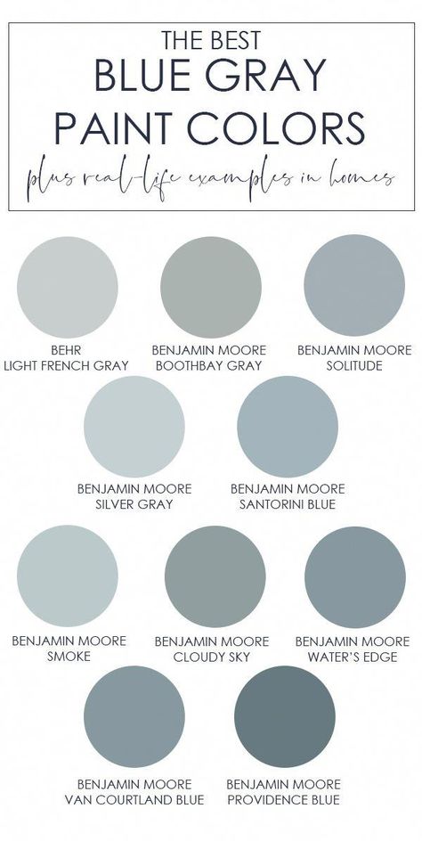 A collection of the best blue gray paint colors! The post also includes examples of these colors in real spaces so you can envision exactly how the color will look in your own home! #Interiorpaintcolors Neutral Blue Paint, Farmhouse Blue Paint, Blue Gray Paint Colors, Gray Paint Colors, Bold Bohemian, Blue Gray Paint, Bohemian Rugs, Real Homes, Gray Paint