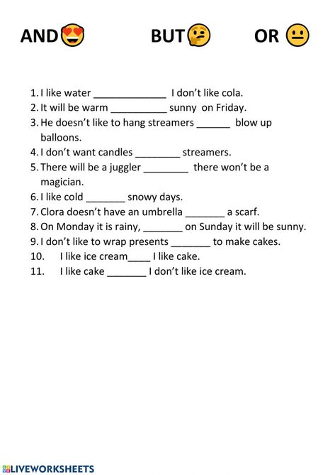 Linking words interactive and downloadable worksheet. You can do the exercises online or download the worksheet as pdf. Remedial Teaching, Conjunctions Worksheet, Materi Bahasa Inggris, Linking Words, Grammar For Kids, English Skills, Future Tense, Classroom Anchor Charts, Phonics Rules