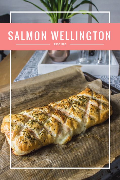 Salmon Wellington Recipe - Nature Whisper Salmon Wellington Recipe, Salmon Puffs, Salmon Wellington, Wellington Recipe, Recipe Salmon, Company Dinner, Plain Bread, Fish Dinner Recipes, Dill Sauce