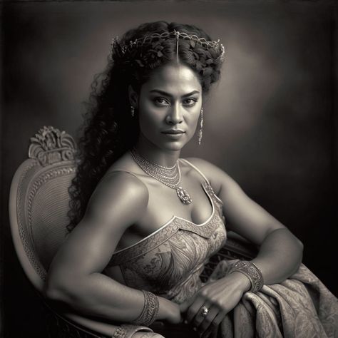 Polynesian Women Hair, Maori Hairstyles Women, Samoan Hairstyles, Afro Polynesian, Samoan Hair, Hawaiian Portrait, Polynesian Hair, Samoan Art, Polynesian Princess