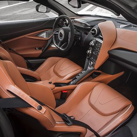 McLaren 720S interiors. Performance meets luxury. #McLaren #Luxury #Leather #McLaren720S #720S #SuperCar Mclaren Interior, Expensive Sports Cars, New Mclaren, Mclaren 720s, New Luxury Cars, Car Racer, Super Sport Cars, Future Car, Sports Cars Luxury