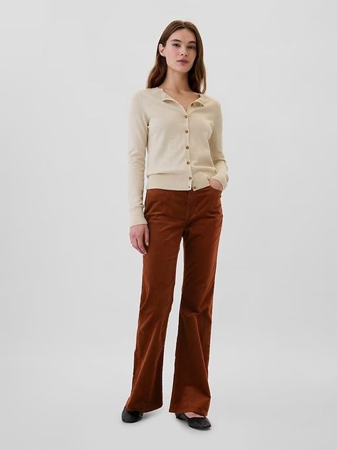 High Rise Soft Vintage Flare Corduroy Pants | Gap Factory Corduroy Flare Pants Outfit, Tan Pants Outfit, Womens Winter Pants, Flare Corduroy Pants, Corduroy Pants Outfit, Brown Flares, Pajamas Gift, Tan Pants, Vintage Flare